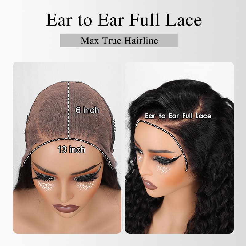 13x6 Full HD Lace Wigs Deep Wave Human Hair Parting Max Wigs Pre Plucked Natural Hairline