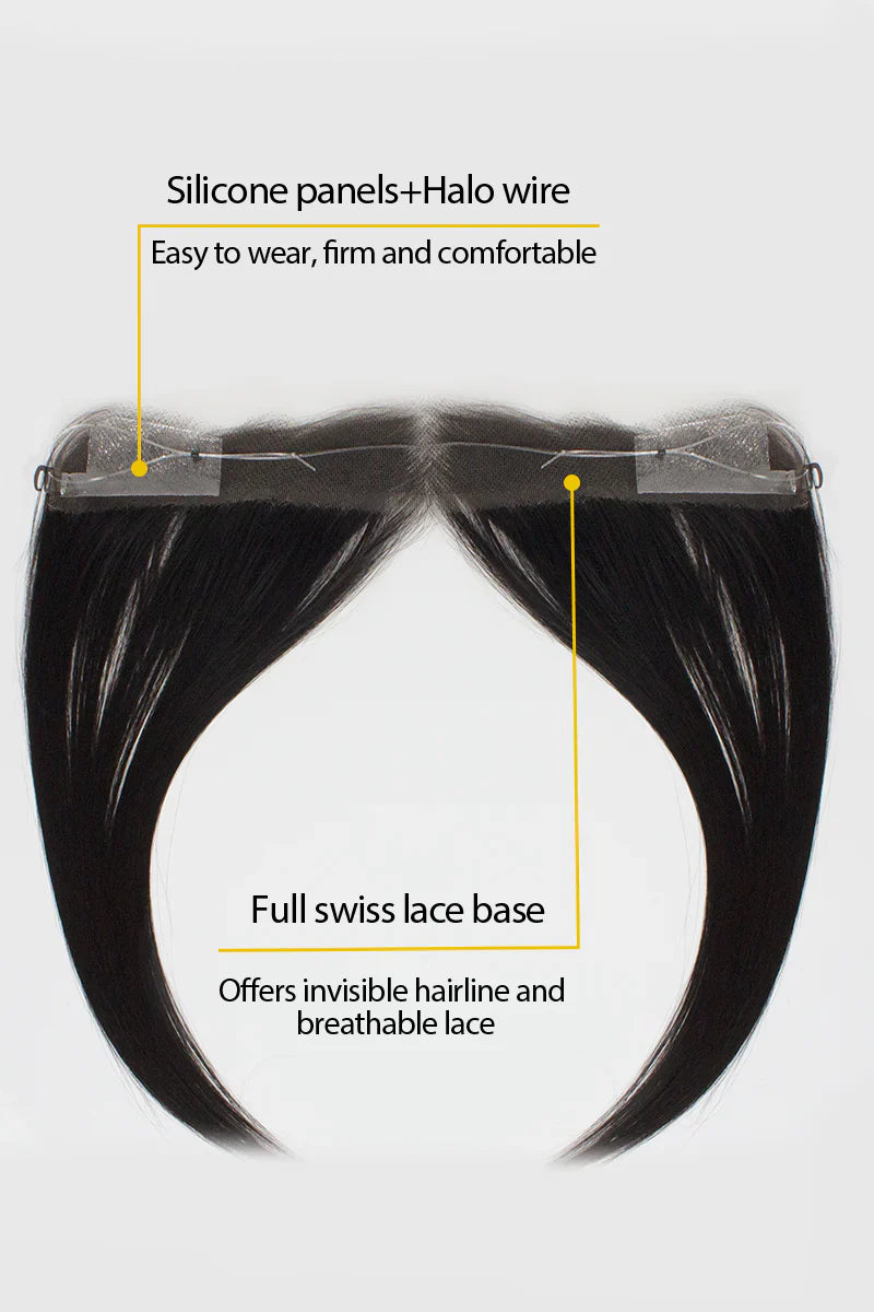 Aurora Hairline Topper: Breathable Lace|Halo Wire|Natural Look Natural Black #1B