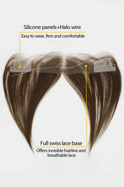 Aurora Hair Hairline Topper: Breathable Lace|Halo Wire|Natural Look Medium Brown #4