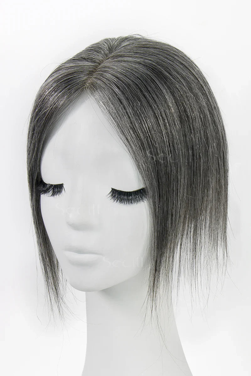 Flavia Silk Top Remy Human Hair Topper #Medium Grey