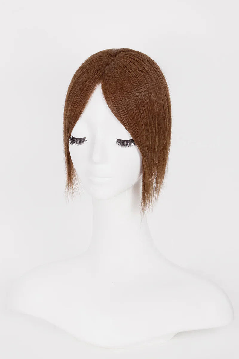 Flavia Silk Top Remy Human Hair Topper Dark Auburn Brown #33