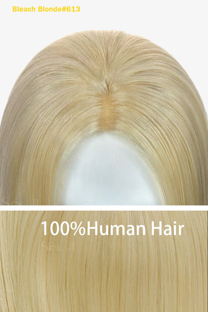 Flavia Silk Top Remy Human Hair Topper Blonde #613