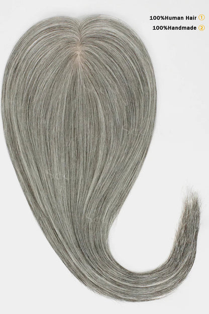 Flavia Silk Top Remy Human Hair Topper #Light Grey