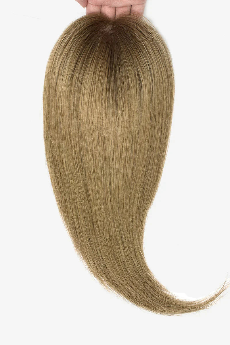 Flavia Silk Top Remy Human Hair Topper Dark Brown/ASH Brown Ombre #T2/8