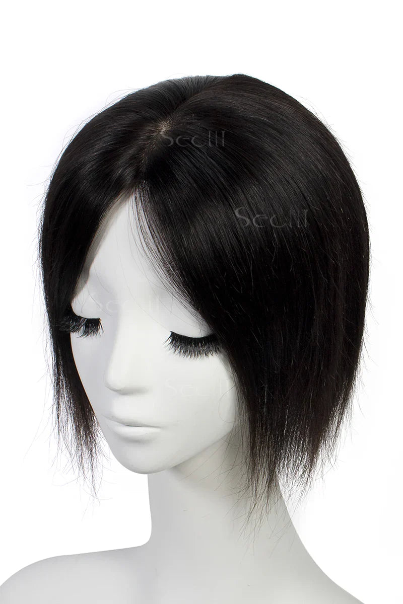Carlin Human Hair Topper Natural Black #1B